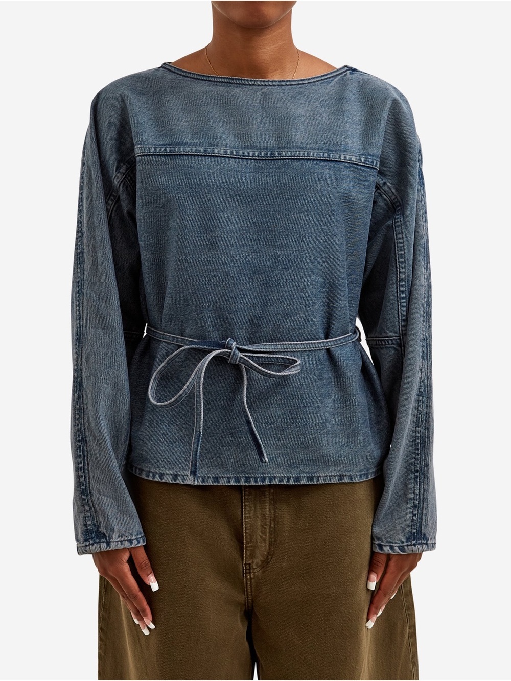DALA Denim Sweat Top – Worn Ink Size S